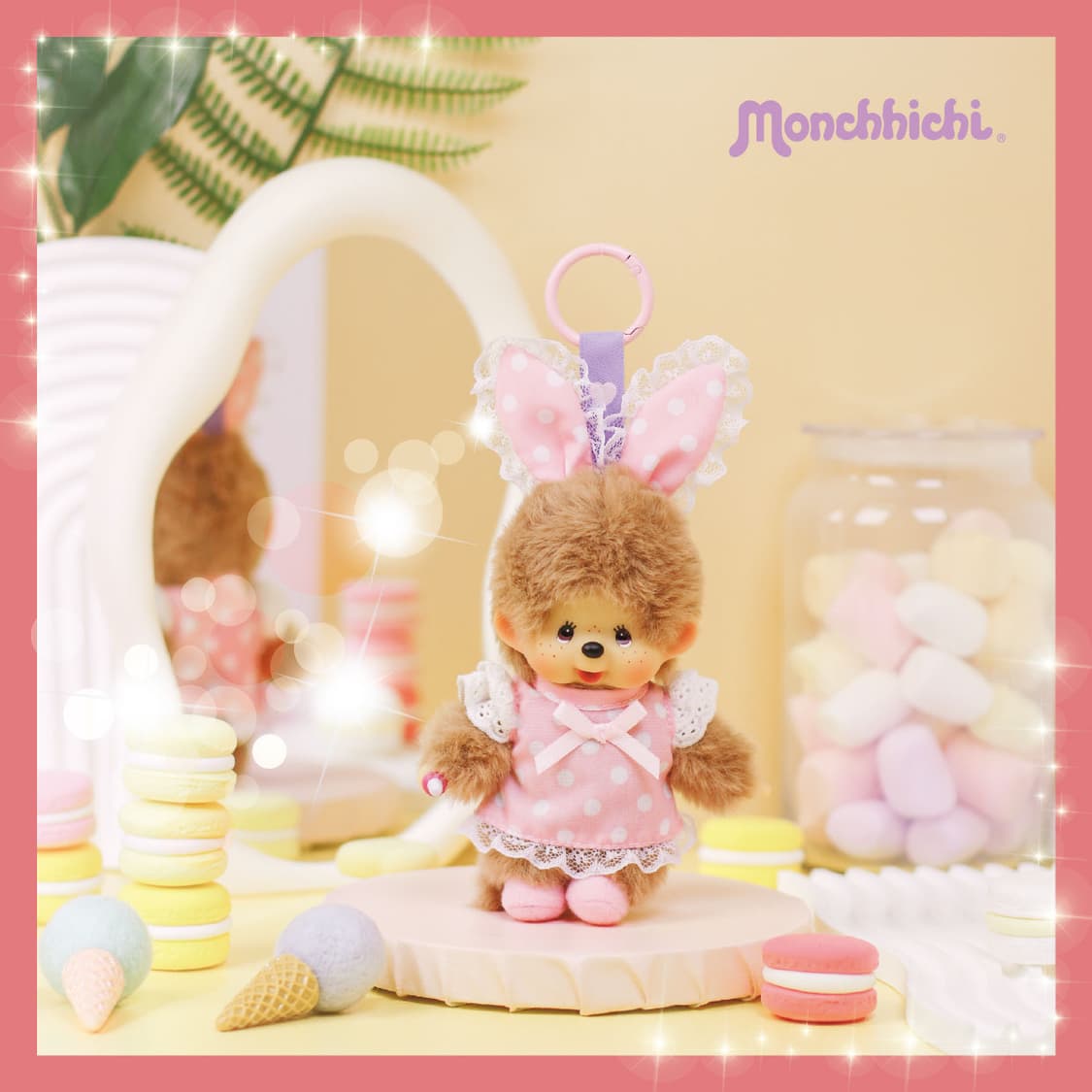 핑크 도트 몬치치 키링 (홍콩 한정판) 상품이미지3