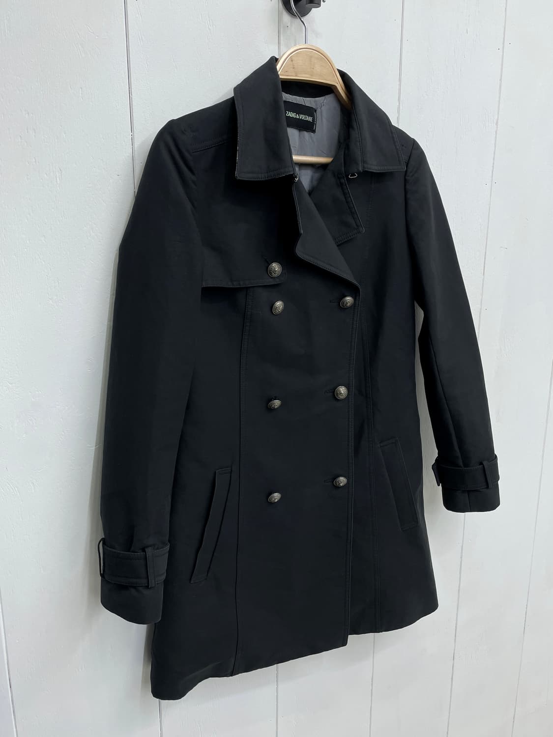 쟈딕앤볼테르 더블 트렌치 코트 세미슬림핏 블랙 상품이미지7