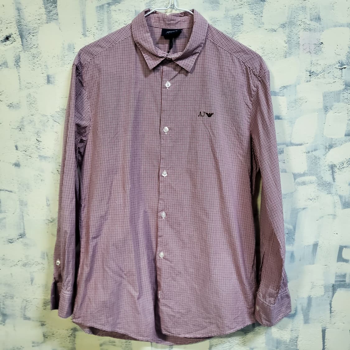 아르마니 레드 체크 카라 긴팔 셔츠  상품이미지1