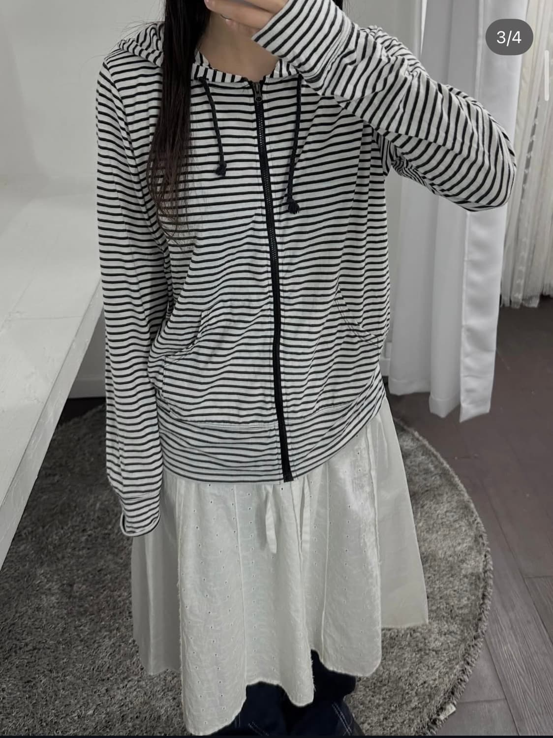 stripe hood zipup 상품이미지3