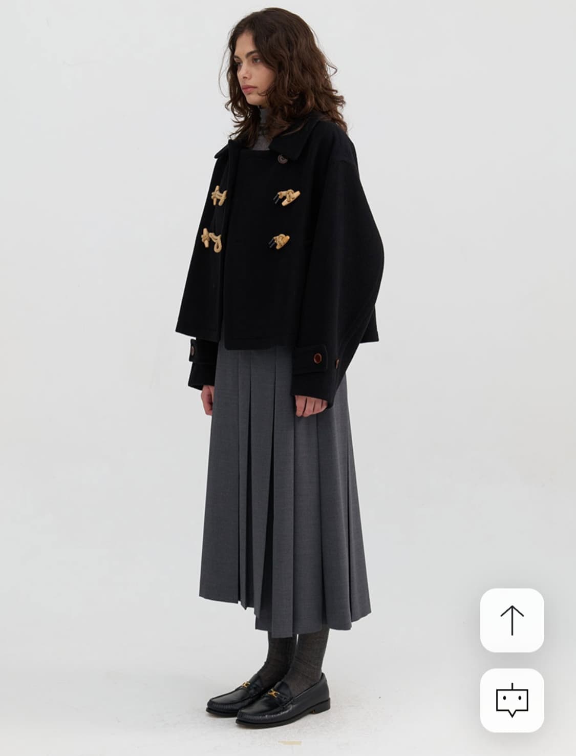 앳코너(a.t.corner)더블 토글 숏 코트 블랙 상품이미지3