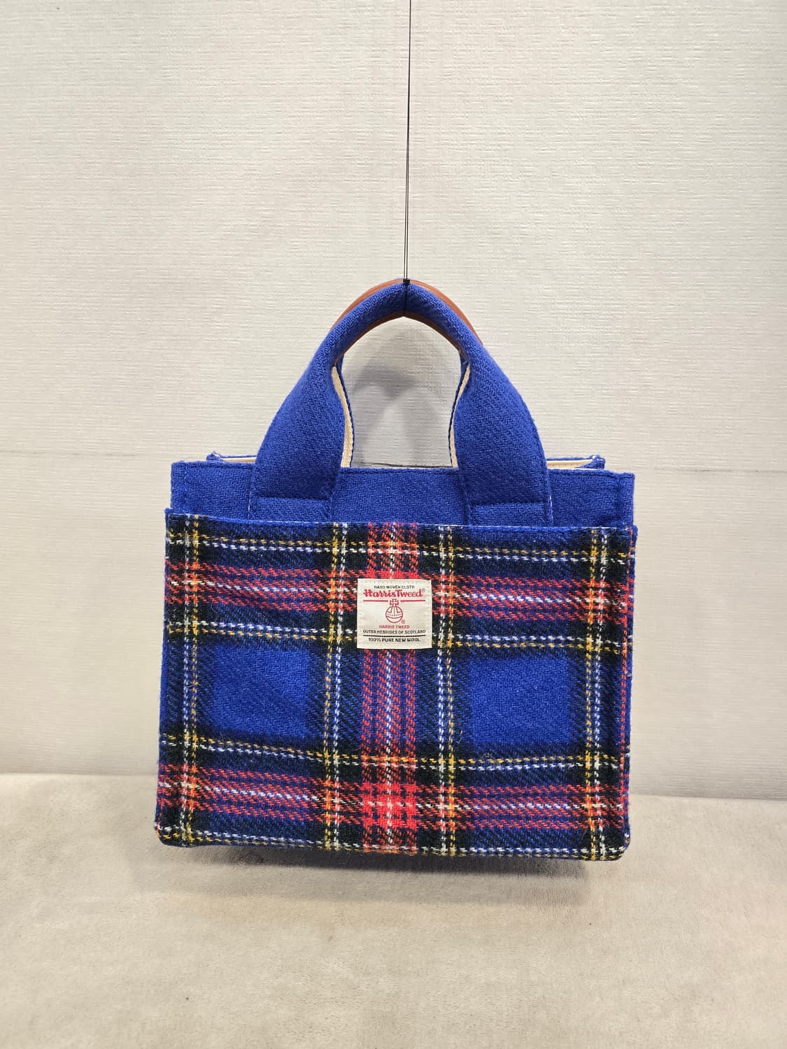 해리스 트위드+오쏘몰 블루 체크 타탄 울 토트백 상품이미지1