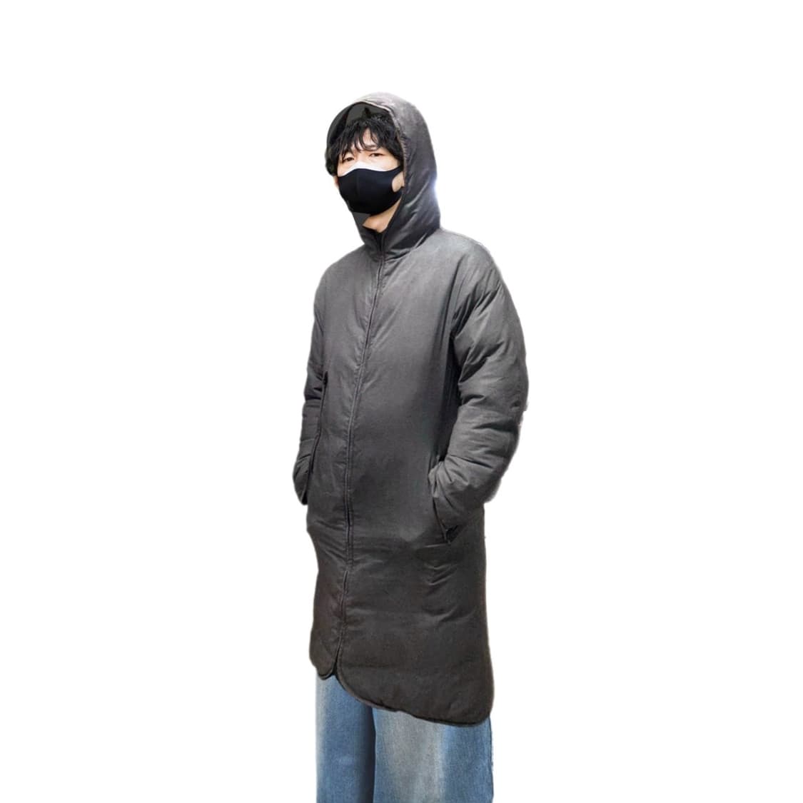 DKNY 빈티지 하프침낭 후디 덕다운 롱패딩 상품이미지2