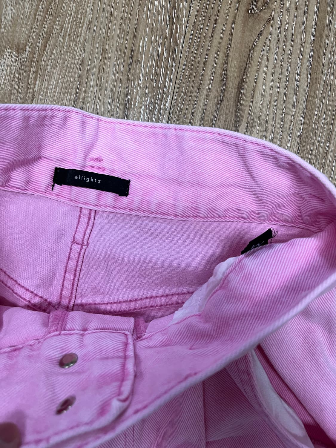 올라이츠 핑크 와이드 플레어 청바지 26 상품이미지5