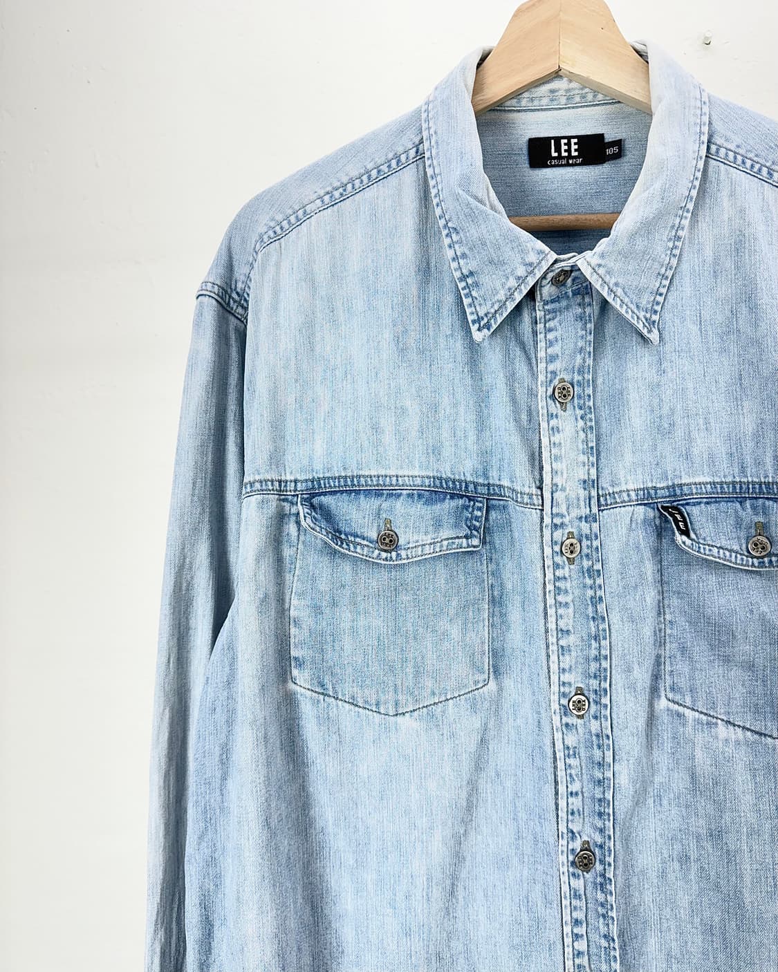 리 투포켓 연청 데님 셔츠 상품이미지2