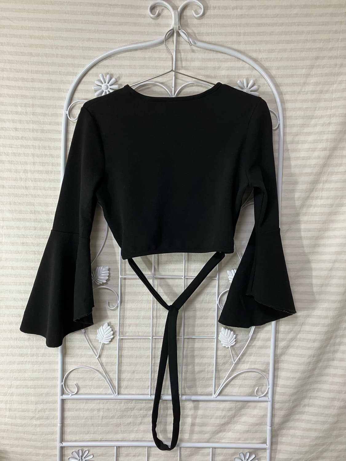 블랙 크롭 링거 블라우스602 상품이미지2