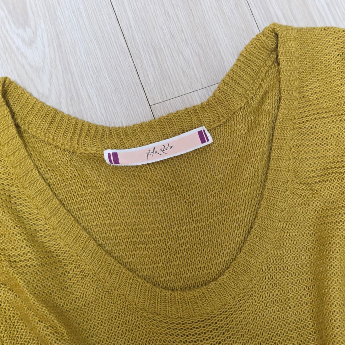 일본빈티지)아오이유우 하구미모리걸st 겨자색 로맨틱 니트원피스 상품이미지4