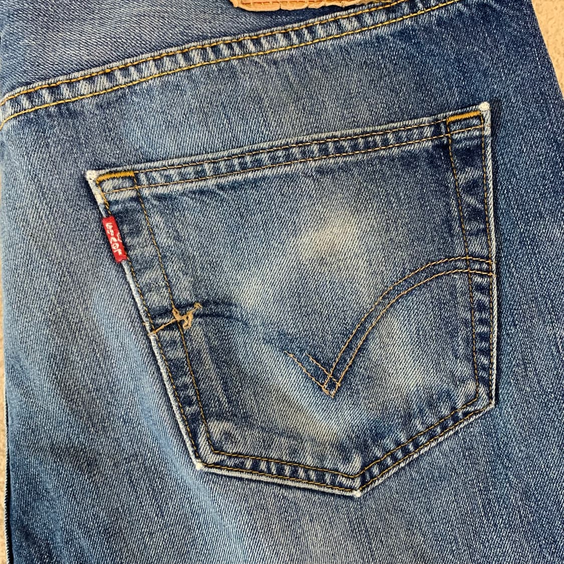 빈티지 리바이스 501 워싱 데님팬츠(35사이즈) 남자청바지 중청 상품이미지10