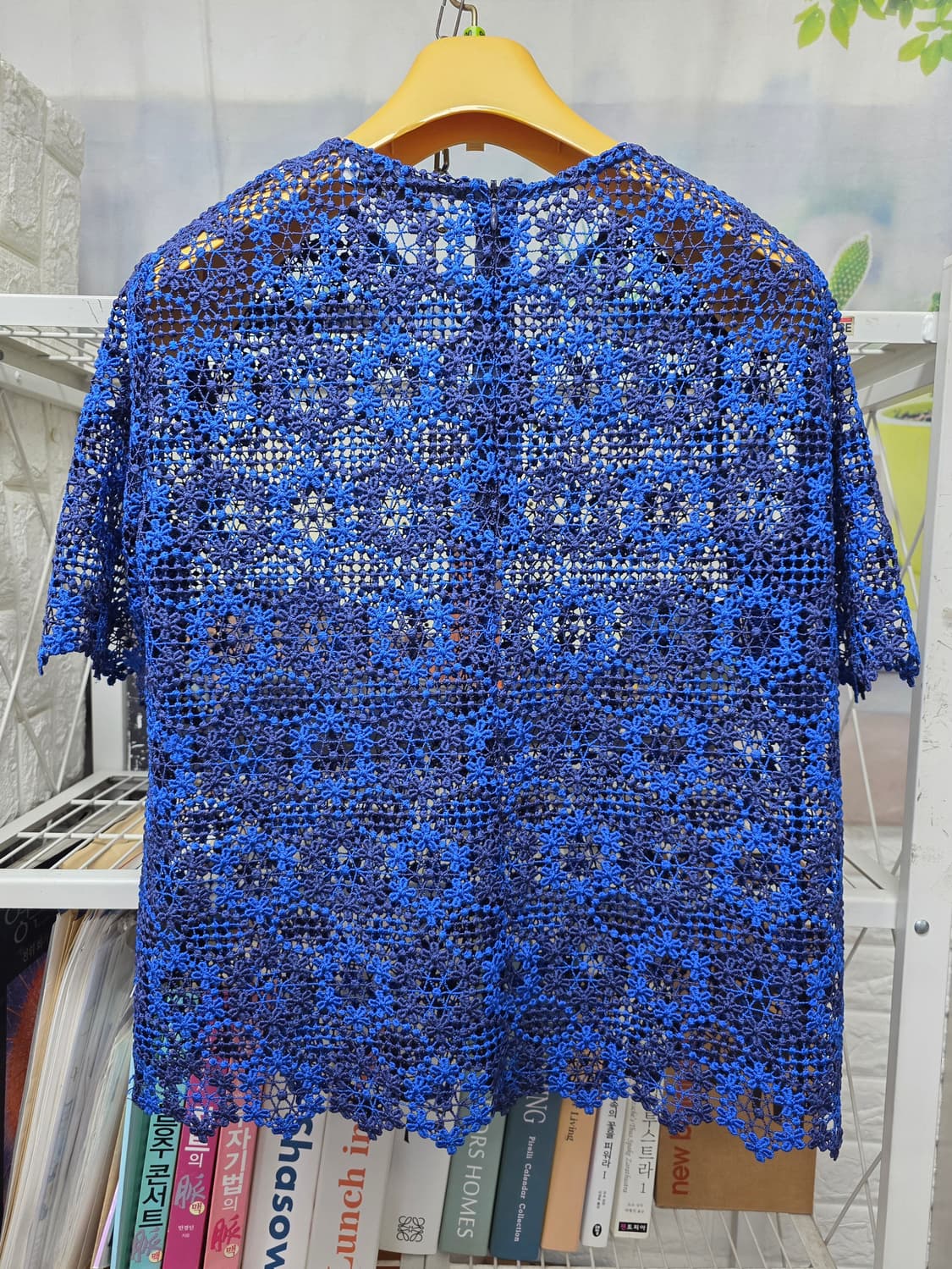 산드로 크로세 레이스탑 55~슬림66 니트탑 여성 반팔블라우스 WM46 상품이미지4