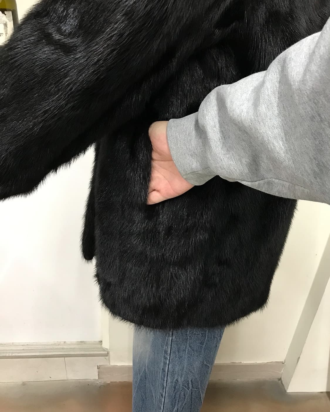 리얼 밍크 퍼 하프 코트 상품이미지9