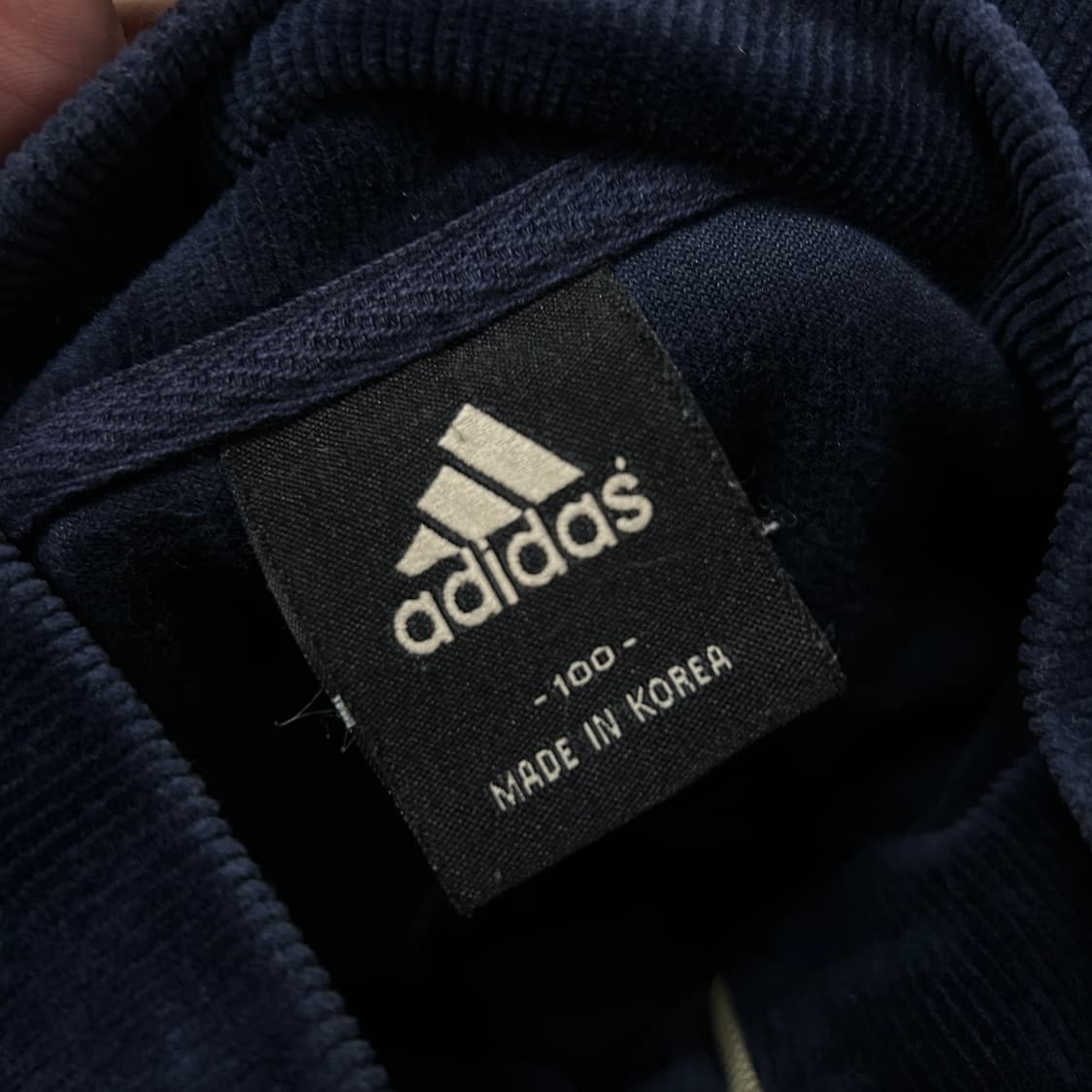 아디다스 벨루어 실버삼선 네이비 져지(100) 상품이미지4