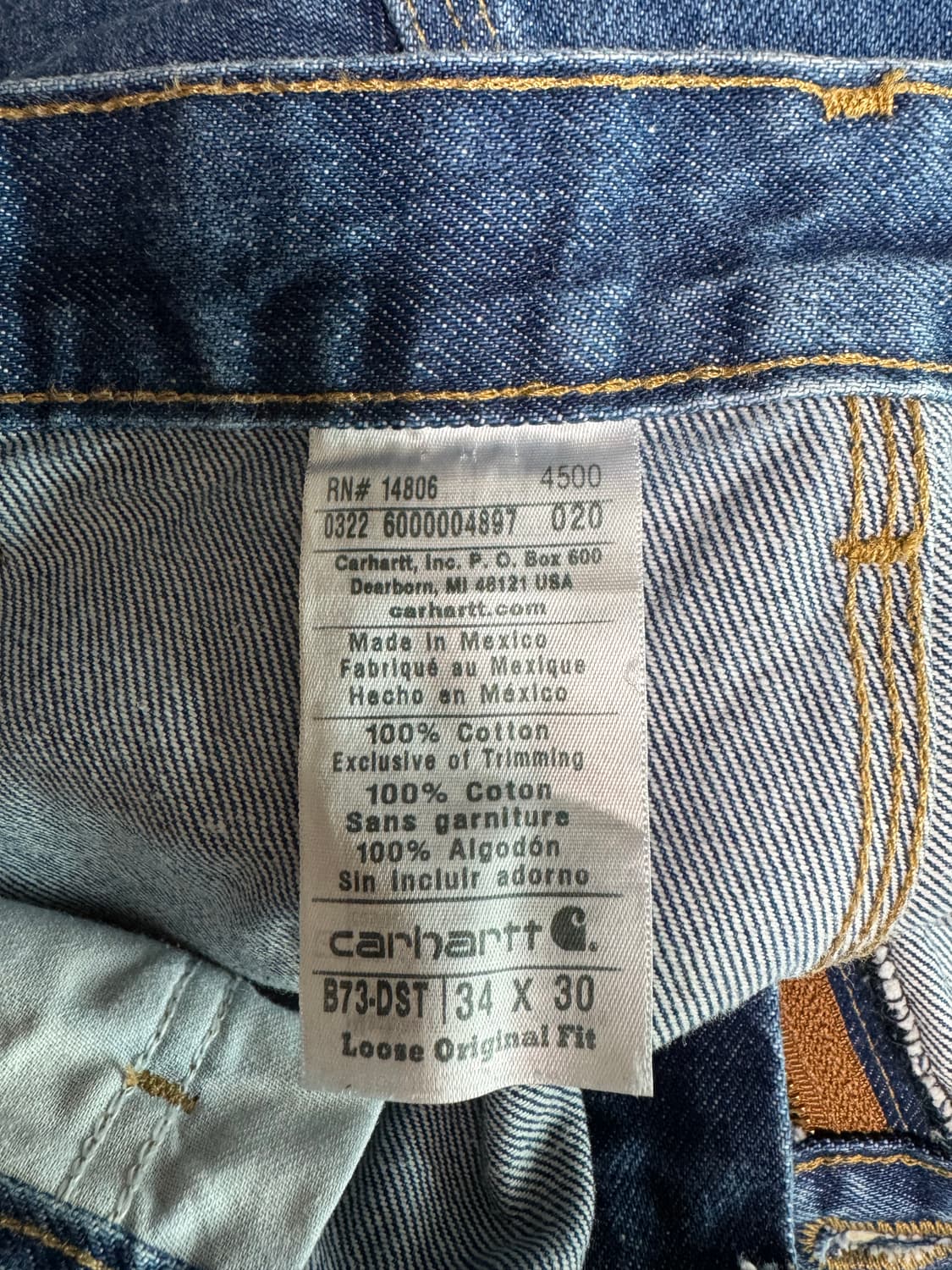 칼하트 더블니 b73 dst 실측(허리43/기장106) 상품이미지2