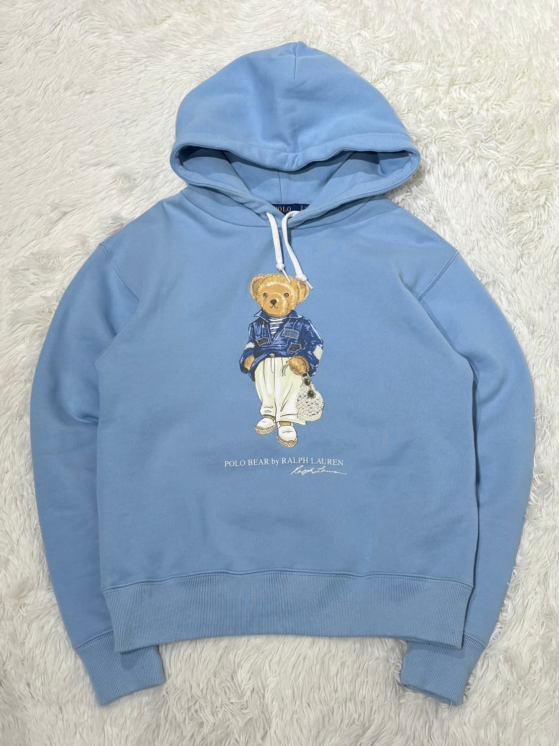 폴로랄프로렌 QR 베이비블루 테디베어 후드 상품이미지3