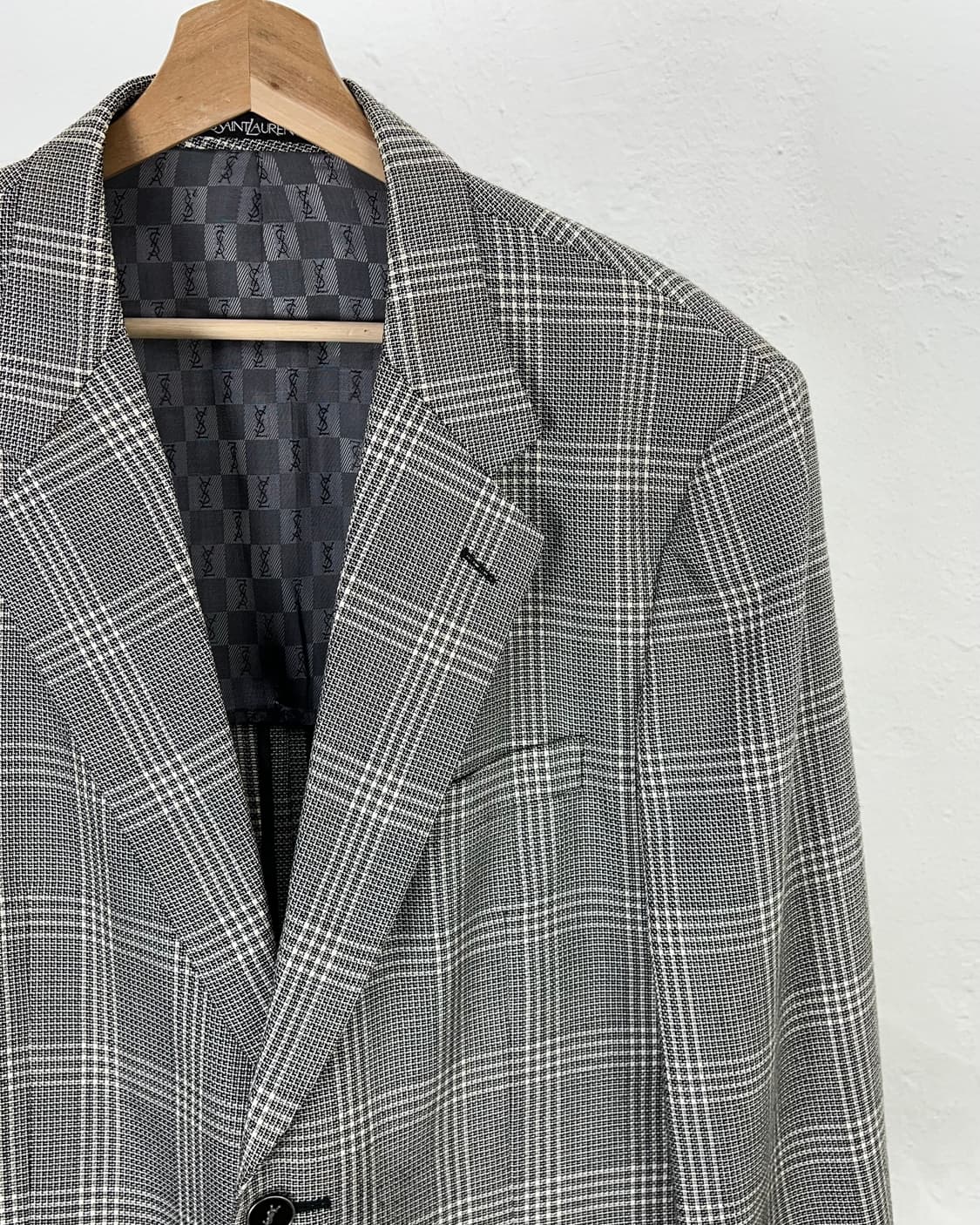 이브 생로랑 뿌르 옴므 글렌 플래드 울 블렌드 나이프 카라 블레이저 자켓 상품이미지3