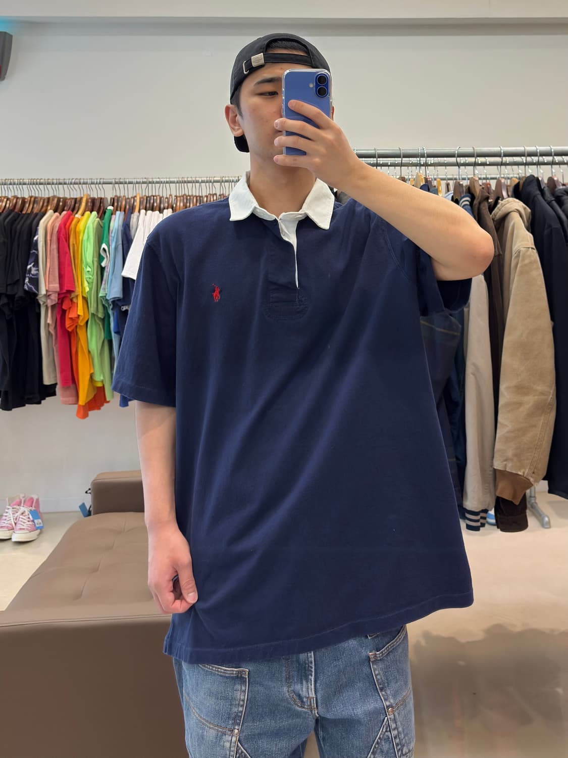폴로 랄프로렌 네이비 반팔 럭비티 상품이미지5