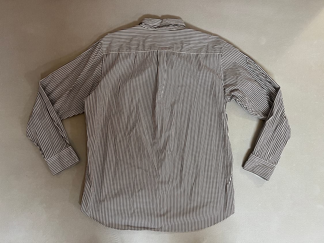 무료배송 1회 착용 - 유니클로 스트라이프 긴팔셔츠(브라운) XL 상품이미지2