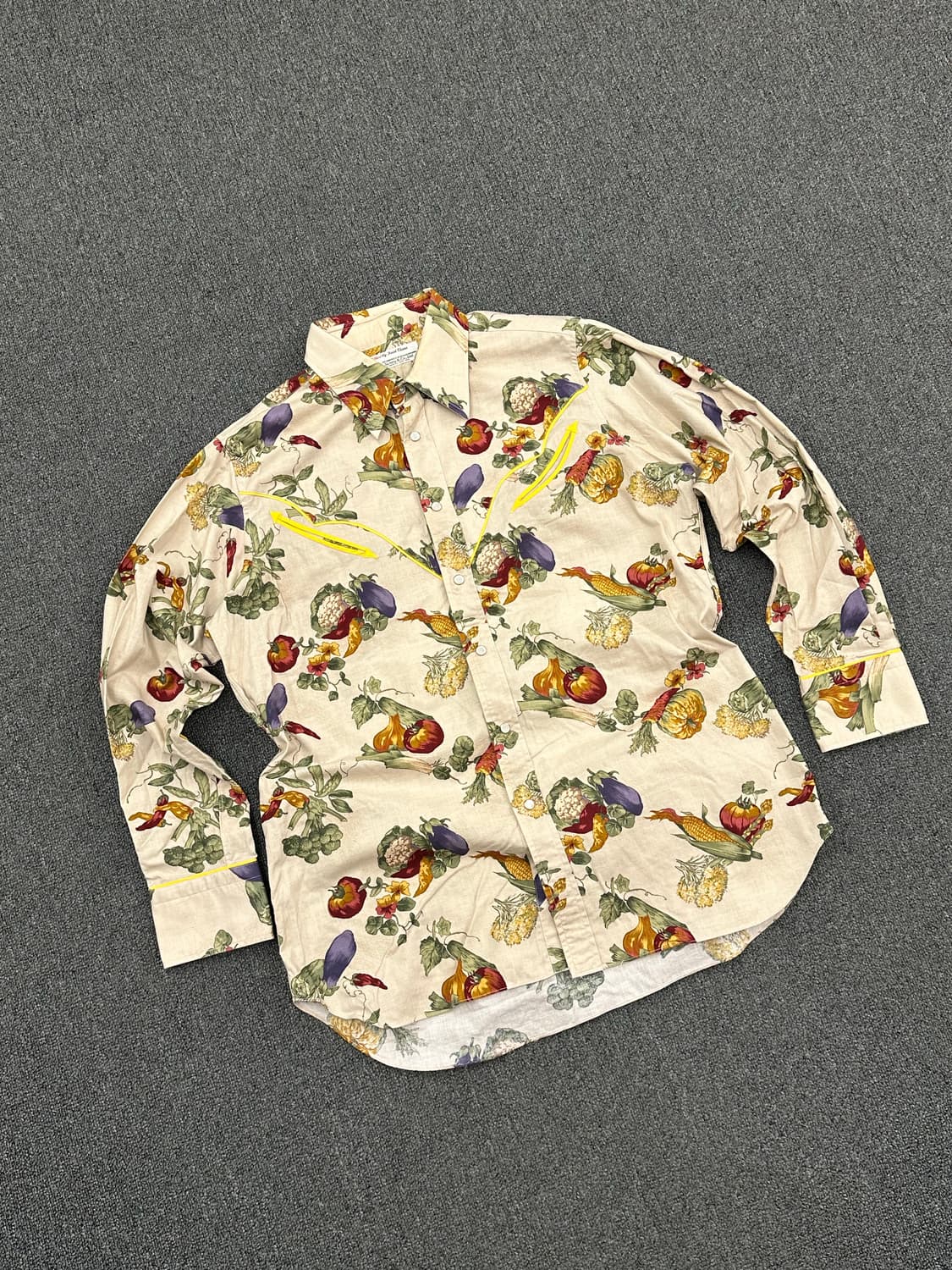 OS)빈티지 웨스턴 베지터블 패턴 셔츠 상품이미지3