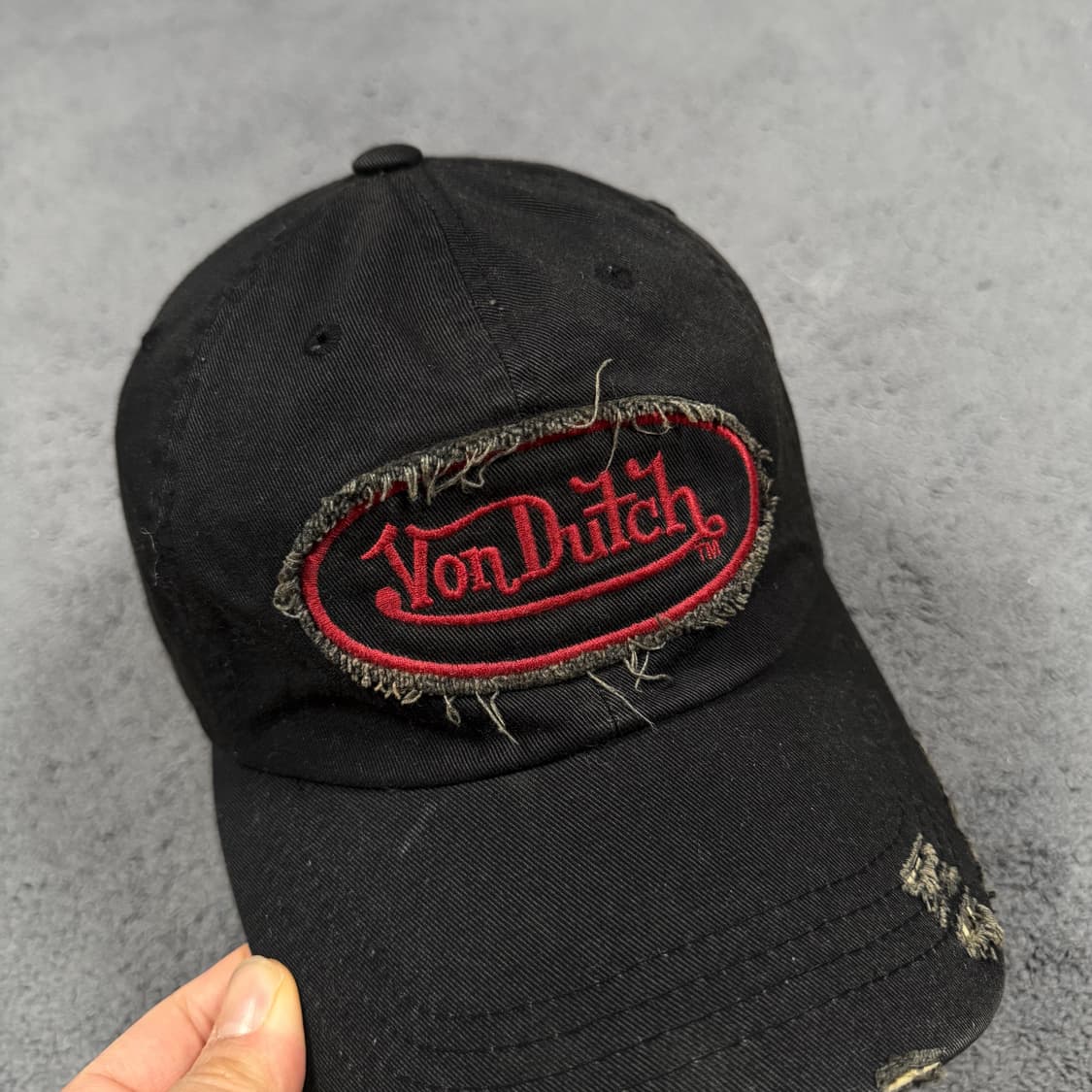 VonDutch 본더치 빈티지 데미지 블랙 볼캡 상품이미지3
