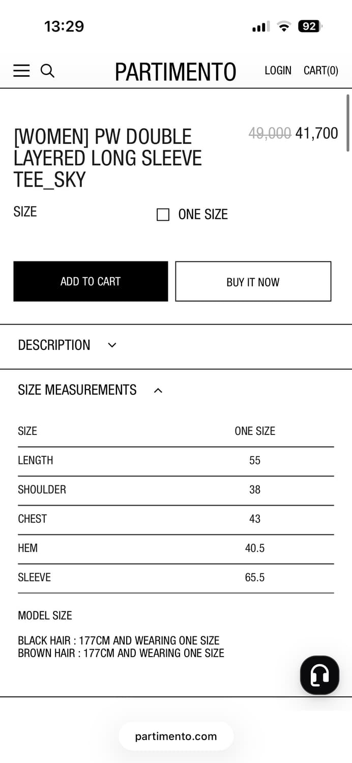 파르티멘토 우먼 더블 레이어드 롱 슬리브 티 스카이 상품이미지4