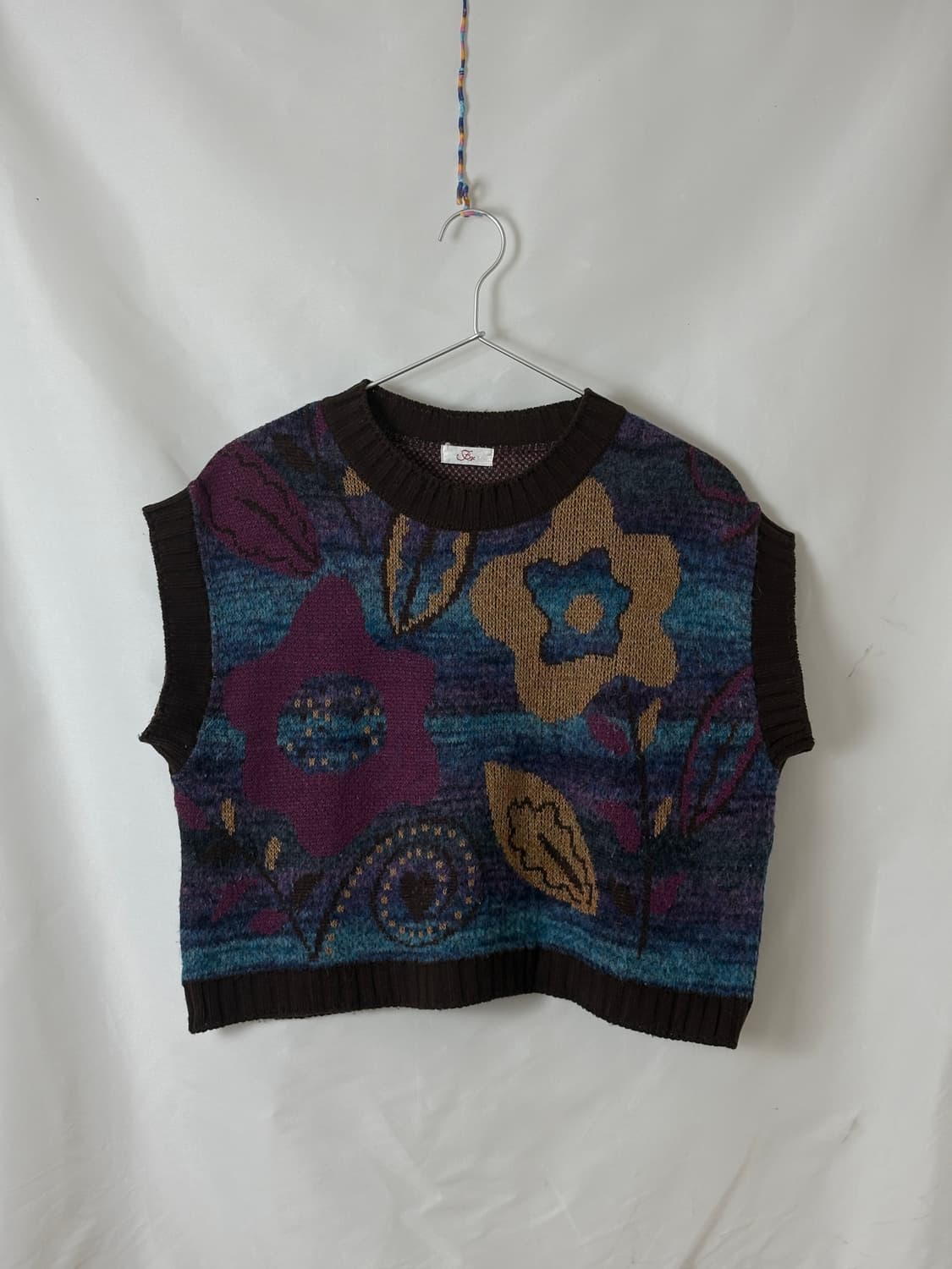 가든 패턴 니트 조끼 상품이미지3