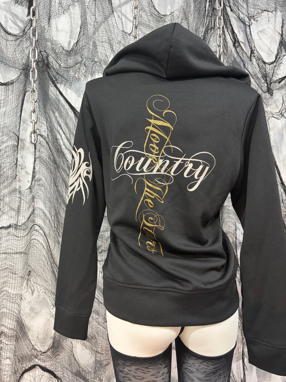 Y2K lettering Glitter hoodie zip up 상품이미지9