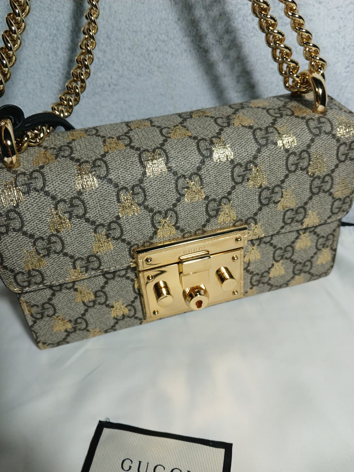 구찌 GG 패들락 수프림 꿀벌 숄더백 스몰 409487 상품이미지7