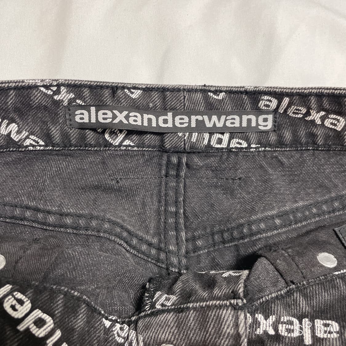 알렉산더왕 로고 데님 반바지 블랙 상품이미지7