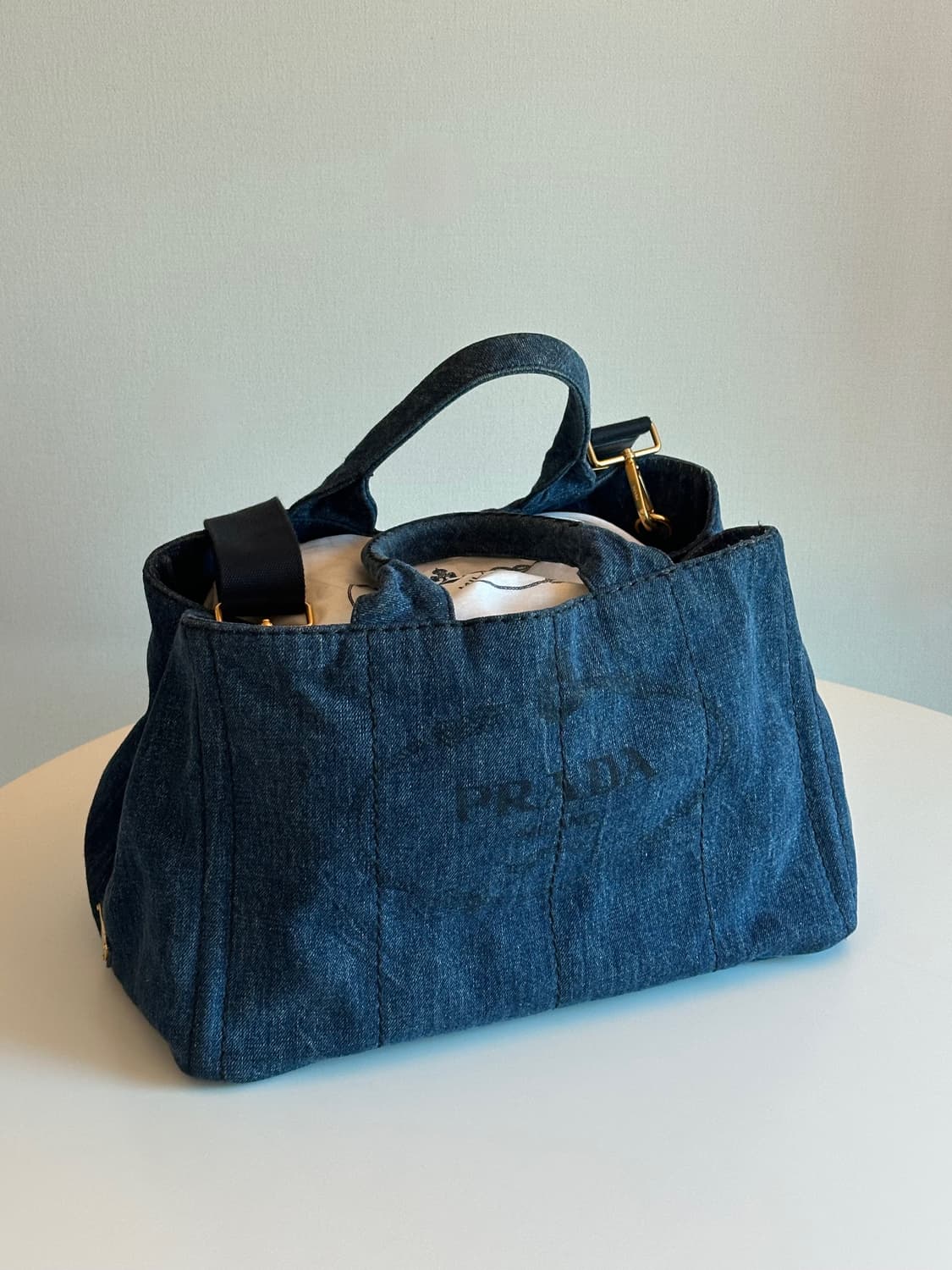 프라다 데님 토트백 / 워런티카드, 더스트백 O 상품이미지1