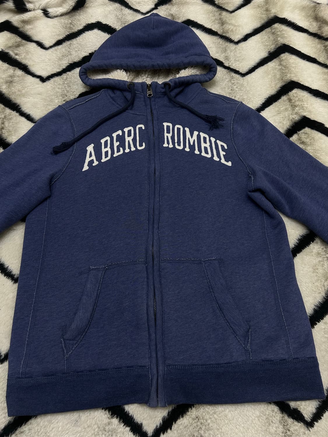 [M]아베크롬비 스펠아웃 후드집업자켓/기모/네이비블루 상품이미지3