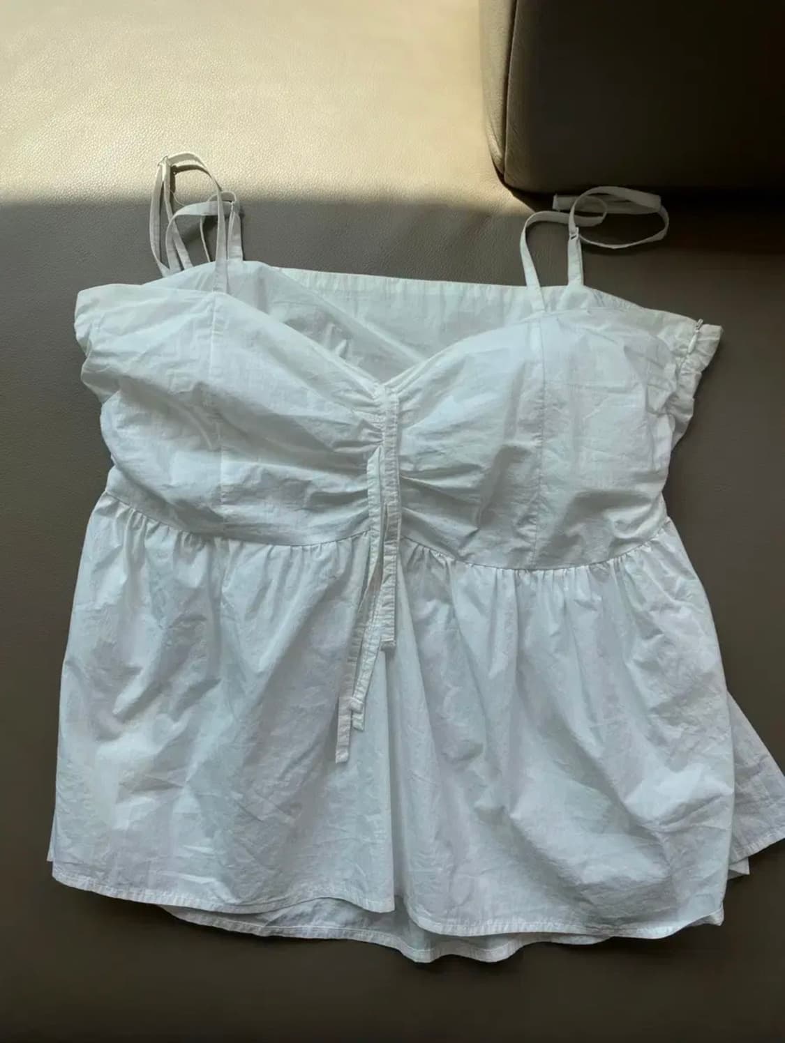 (남서연님 착용) 레터프롬문 민디 화이트 더블리본 셔링 블라우스 상품이미지3