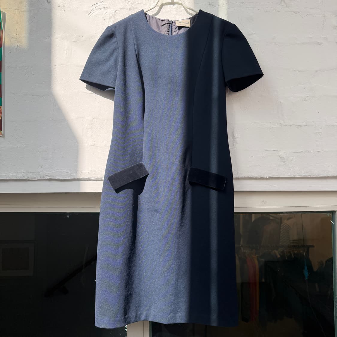 Blumarine 블루마린 네이비 퍼프 반팔 드레스 M 상품이미지1