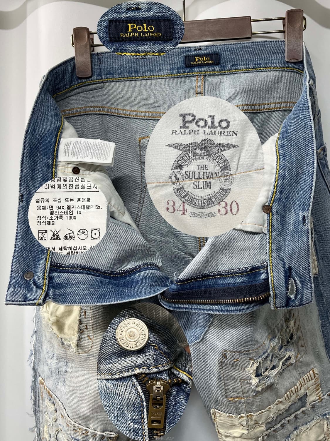 (처분가)귀한 폴로 랄프로렌 설리번 패치워크 데님 34 상품이미지3