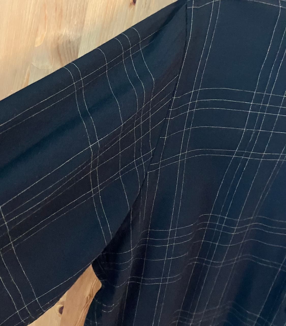 Rayon loose silhouette check shirt 상품이미지5