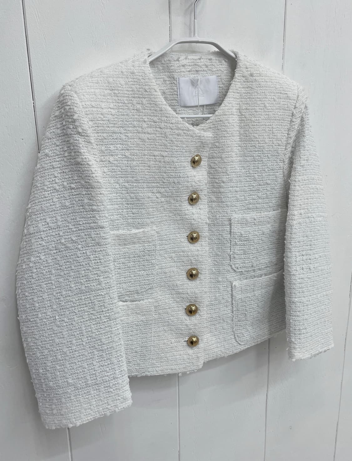 스타일난다(STYLENANDA) 노칼라 트위드 자켓 상품이미지4