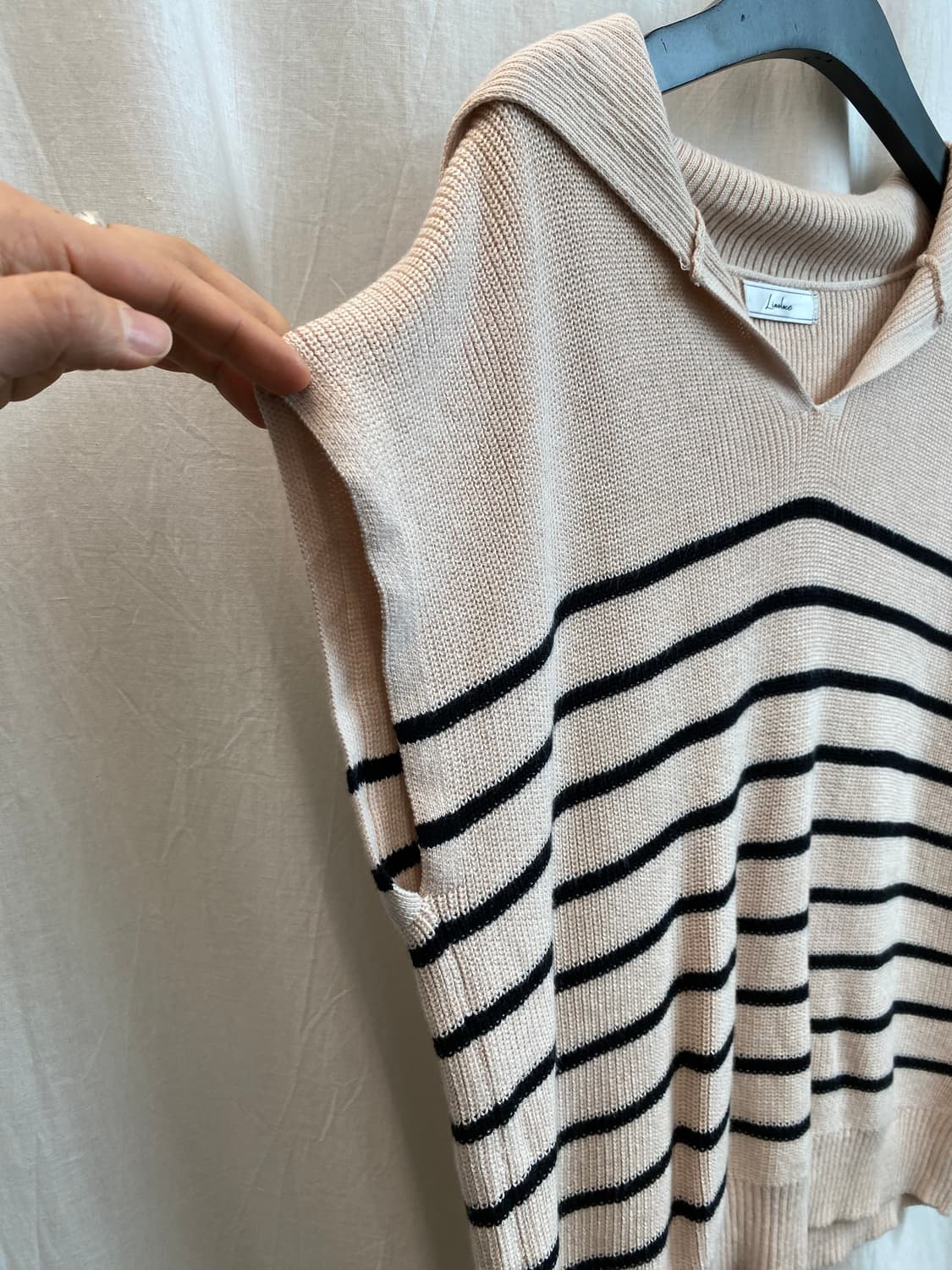 일러 스트라이프 니트베스트(M) 상품이미지4