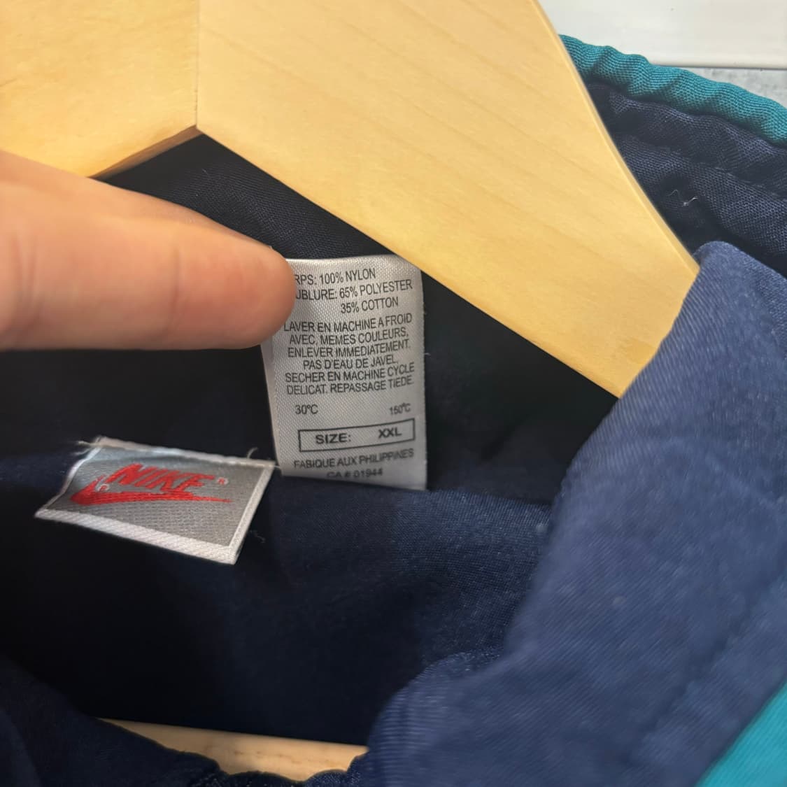 90s 나이키 올드스쿨 배색 빅 로고 바람막이 2XL 상품이미지9