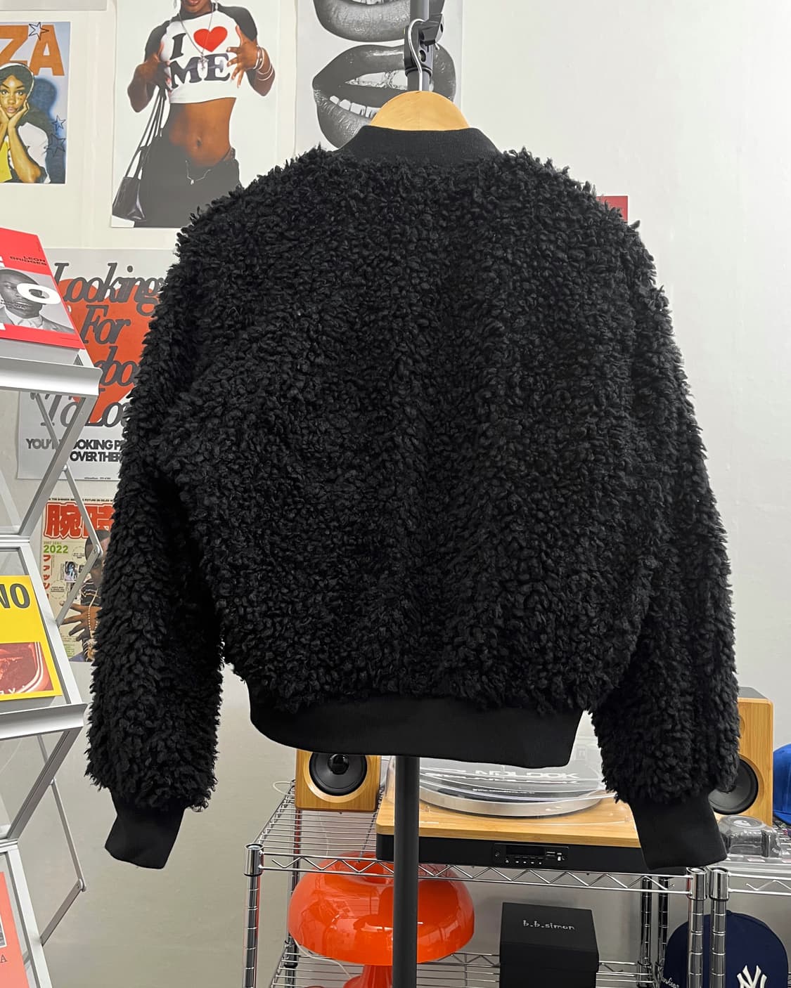 올드 빈티지 크롭 쉐르파 퍼 자켓 블랙 상품이미지7