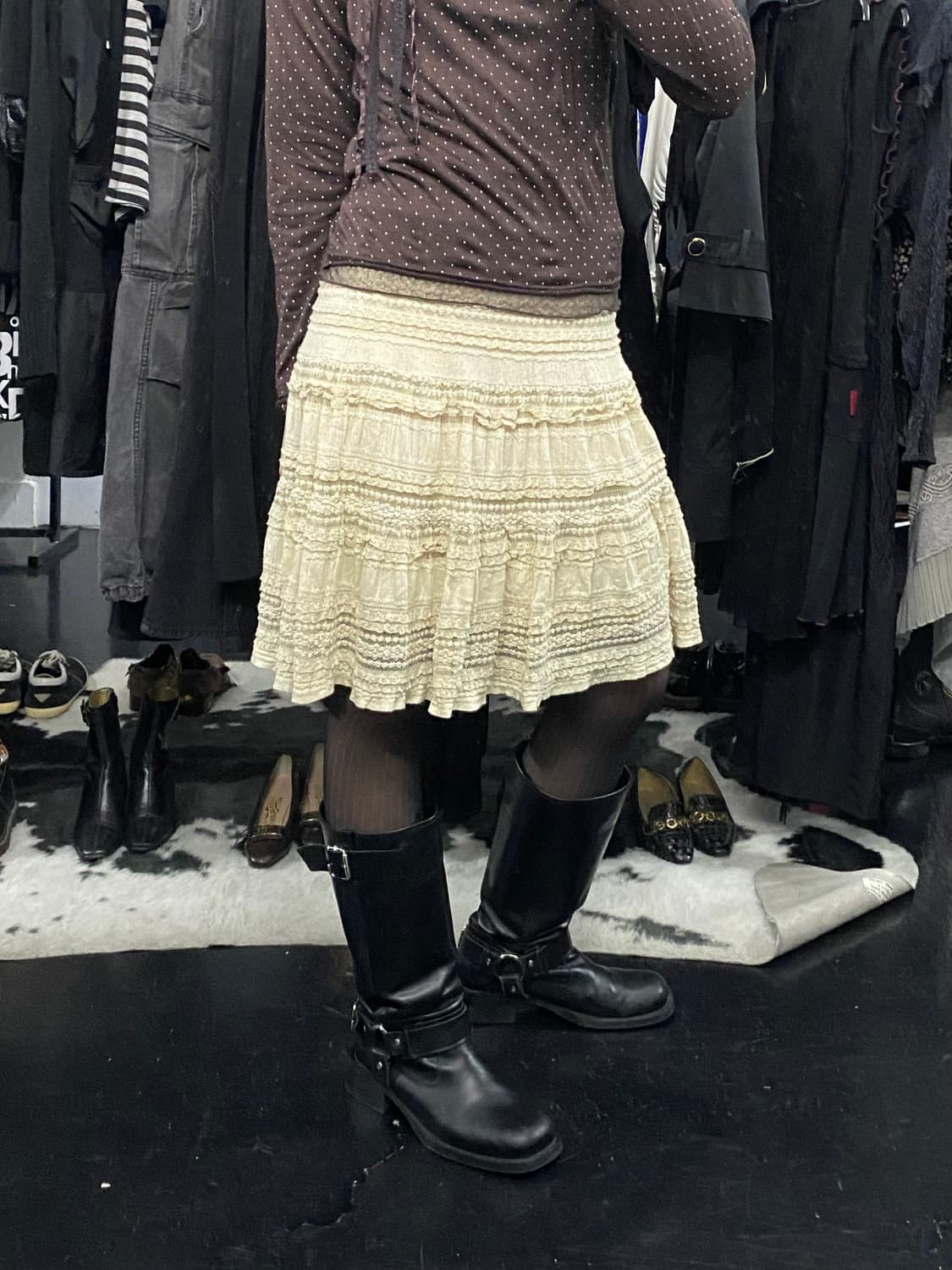 Japanese vtg 페어리 프릴 미디스커트 상품이미지1