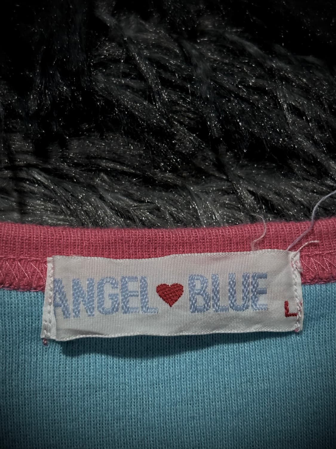 ANGEL BLUE 큐트 걸즈 로고 링거 반팔 티셔츠 상품이미지9