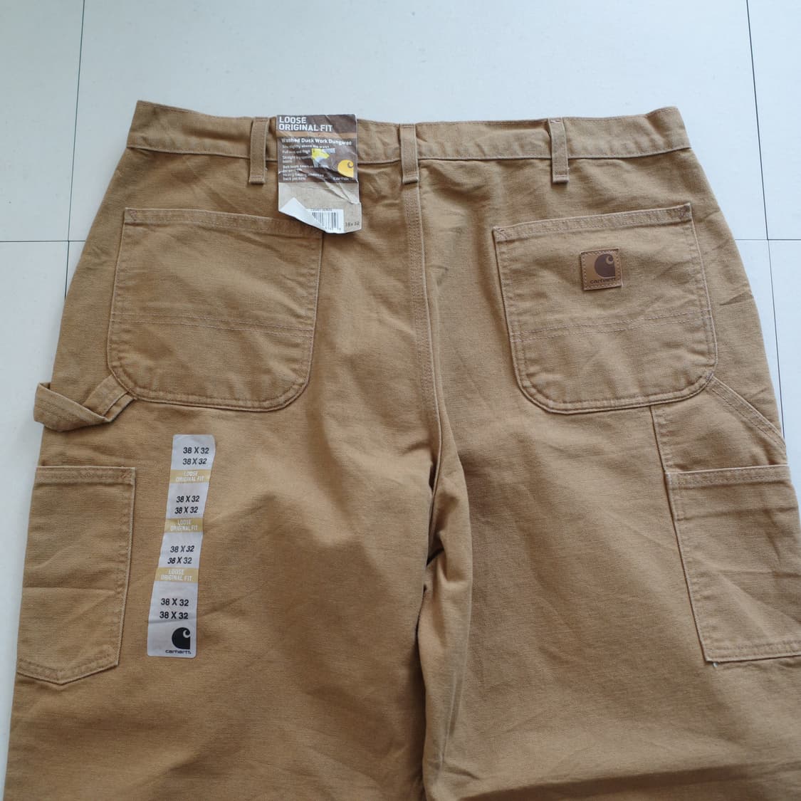 19년 새상품 칼하트 B11 워시드 덕 덩가리 팬츠 브라운 38x32 상품이미지1