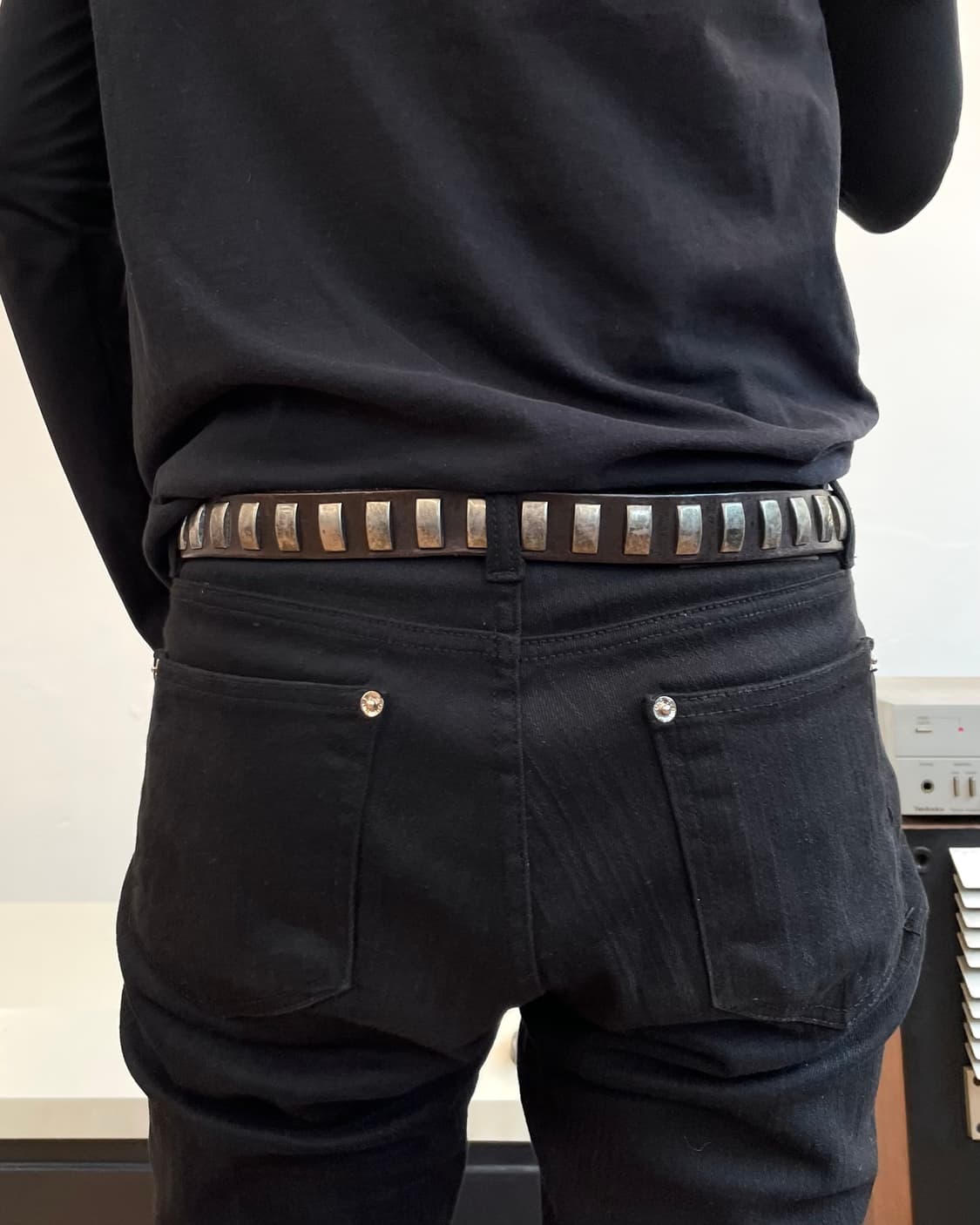 빈티지 스터드 레더 벨트 상품이미지5