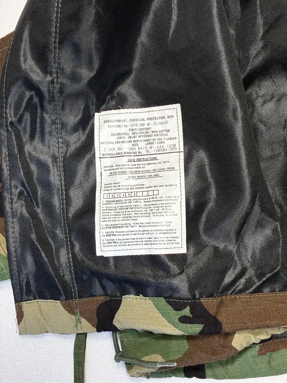 미군 우드랜드 카모 자켓/ 방호복/ (105-110) 상품이미지6