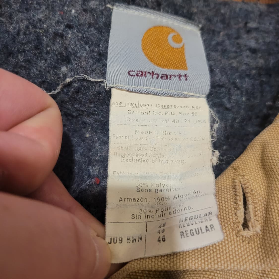 칼하트 90s J09 트러커 자켓 46 상품이미지8