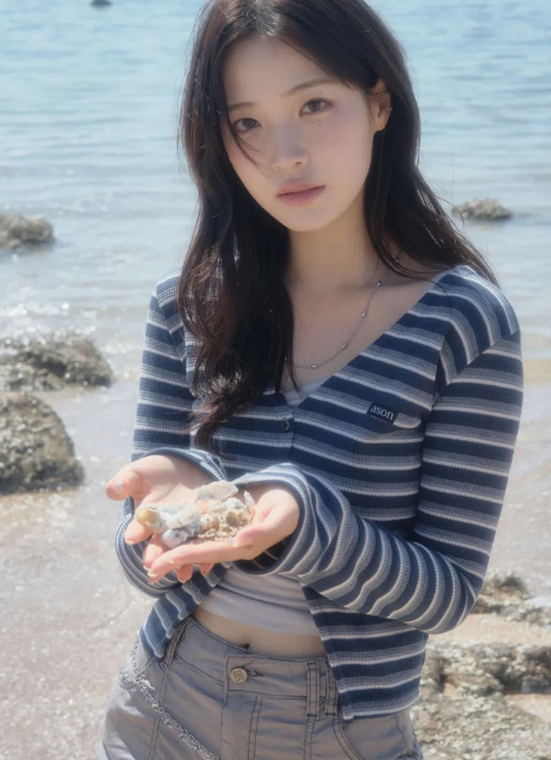 POLA STRIPE CARDIGAN - BLUE 상품이미지1