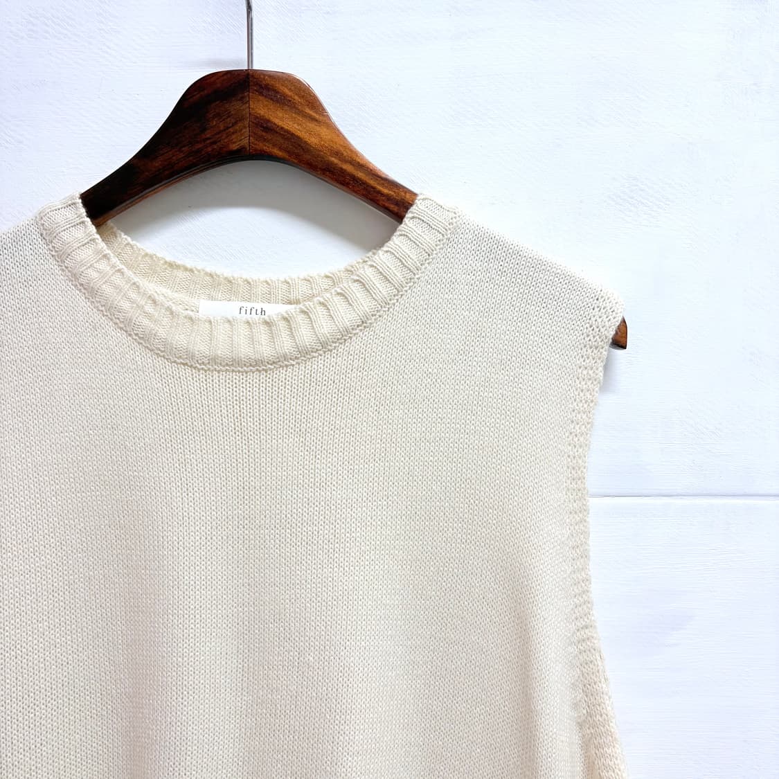 백 리본 포인트 아이보리 니트 베스트 (JPN) 상품이미지3