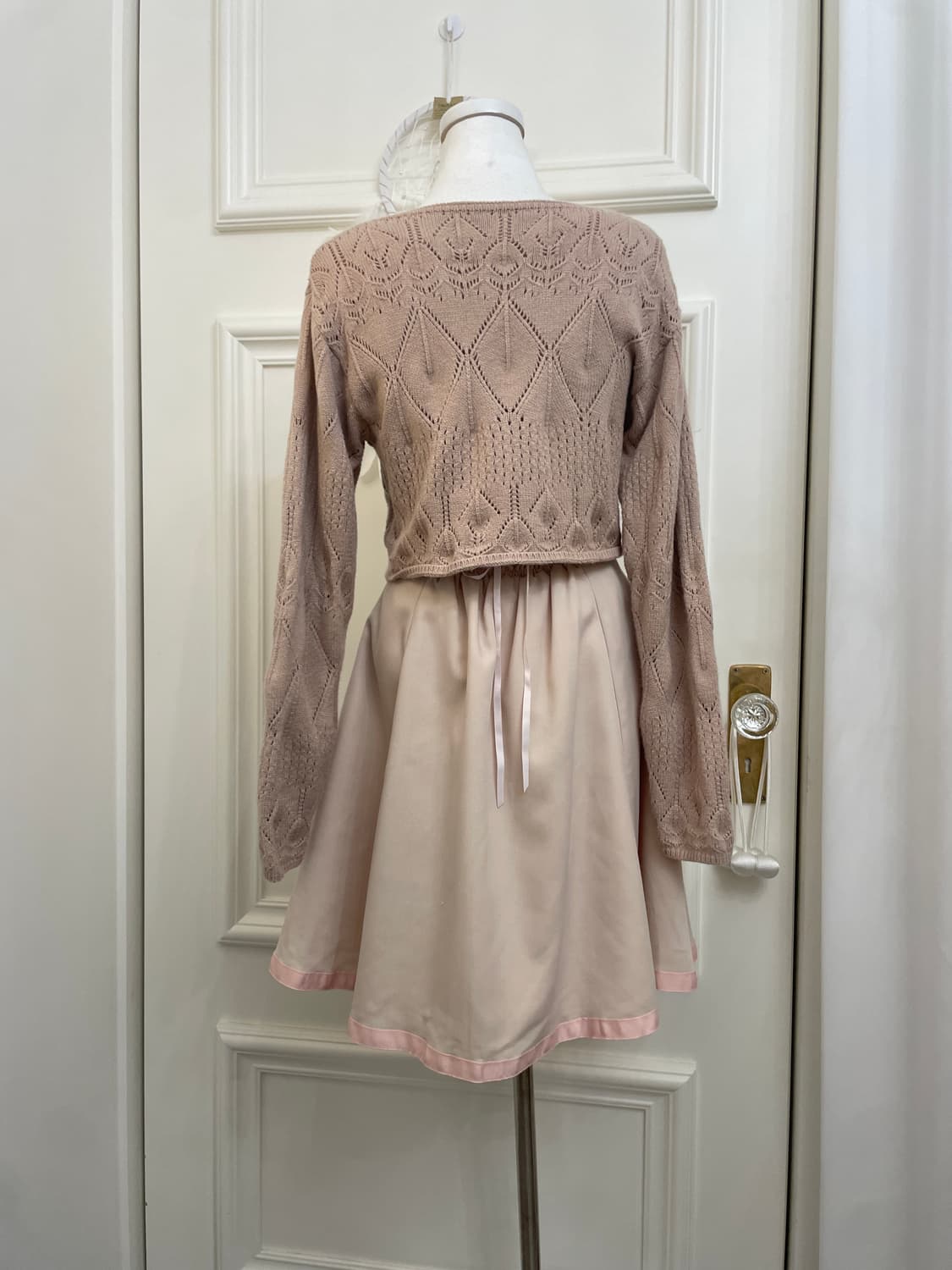 coral&beige autumn lovely lace-up set 상품이미지3