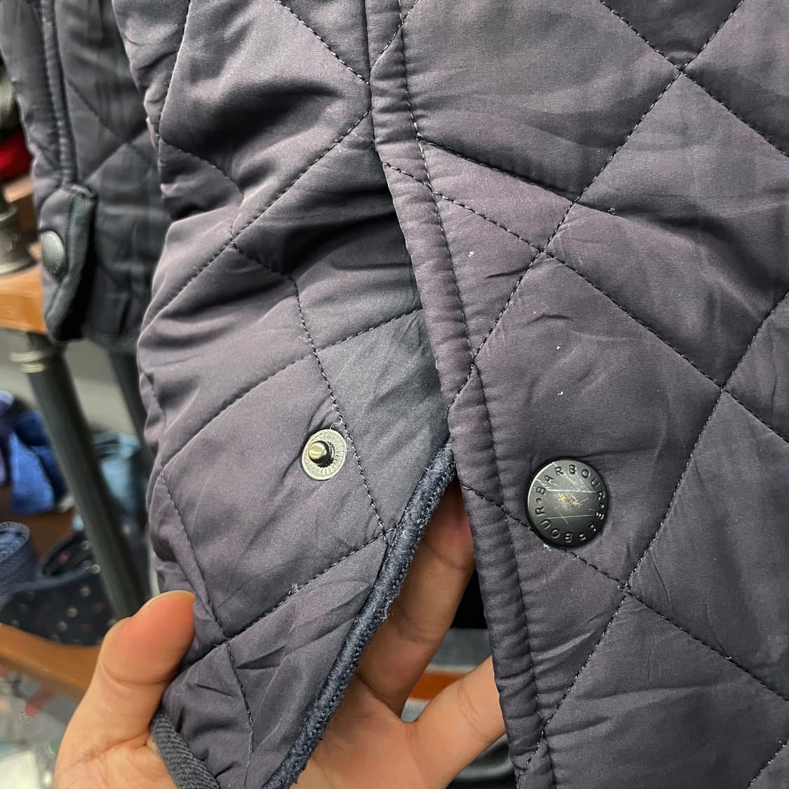 바버 코듀로이 넥 누빔 안감 투웨이 집업 퀼팅 자켓 인터네셔널 상품이미지6