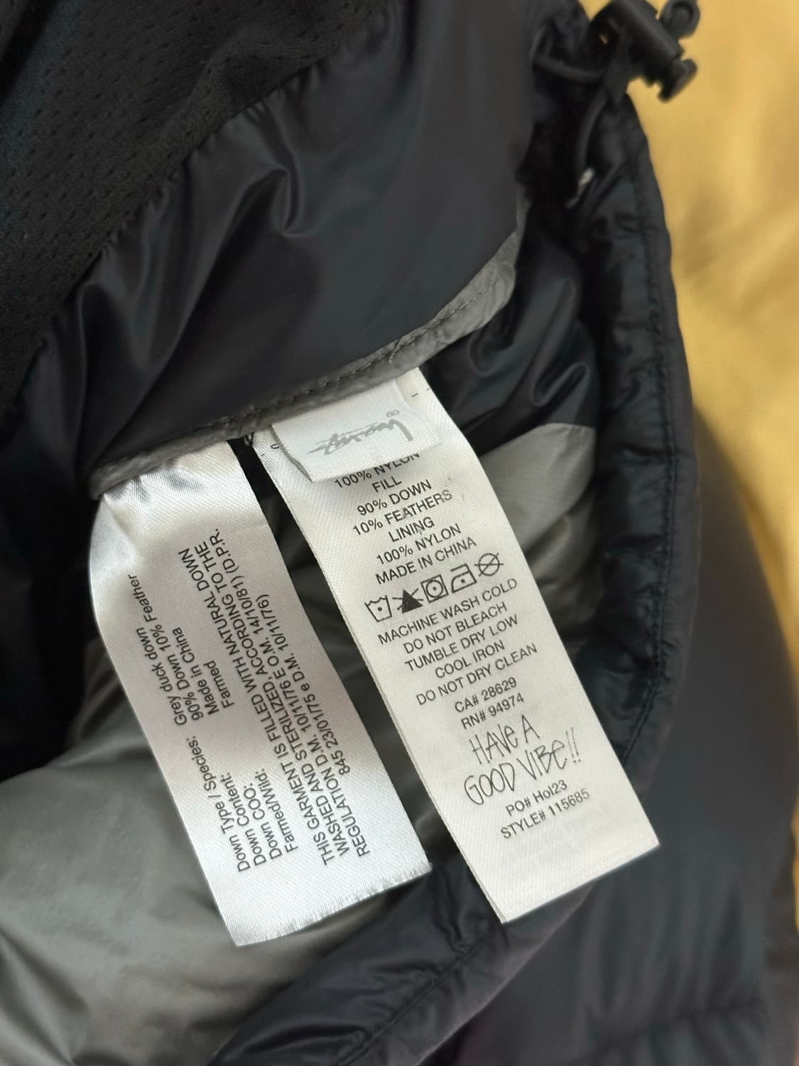 스투시 마이크로 립스탑 패딩 블랙 L 상품이미지4