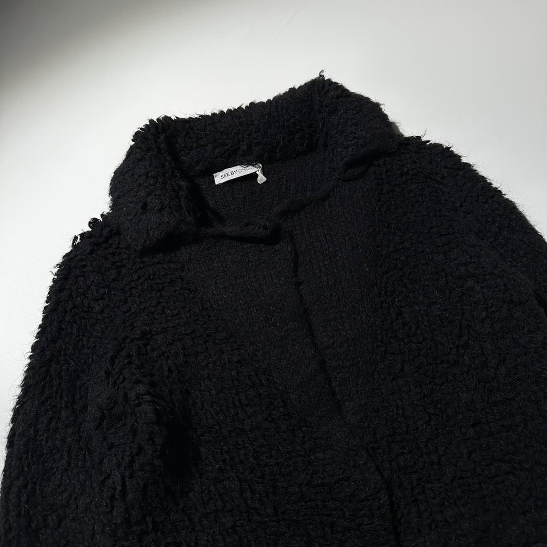 (매장판) 씨 바이 끌로에 울 알파카 니트 코트 블랙 상품이미지4