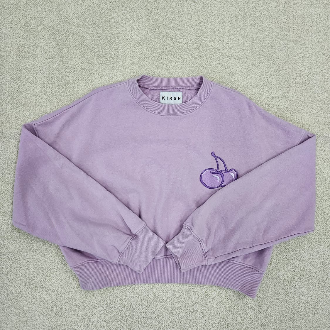 [1] 키르시 KIRSH 여성 체리 크롭 퍼플 맨투맨 1027JM2 상품이미지1